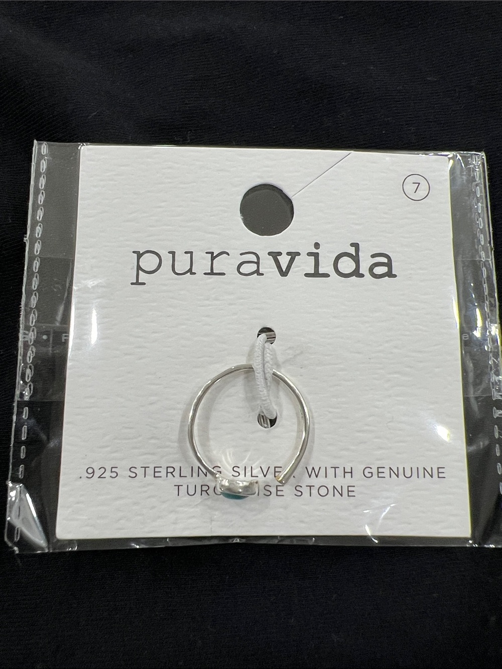 Pura Vida Sterling Silver Ring with Turquoise Accent